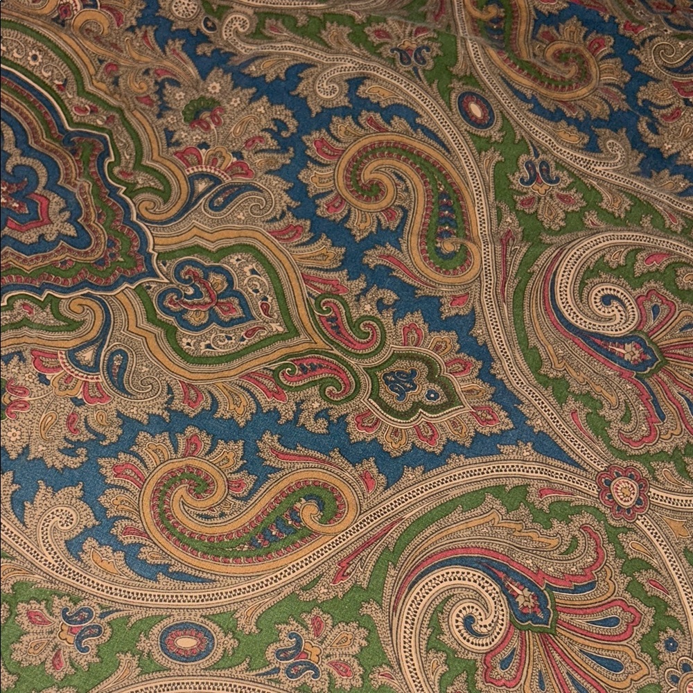 Ralph Lauren Brianna paisley KING FITTED SHEET EQUESTRIAN GOLD BLUE RED